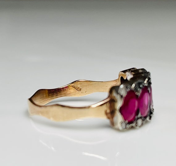 Ruby Ring Antique Italian Ruby Rose Cut Diamond E… - image 9