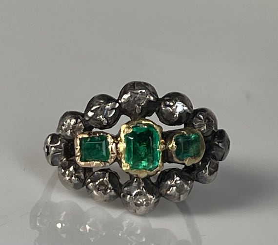 Emerald Ring Antique Rare Spanish Colonial Iberia… - image 10