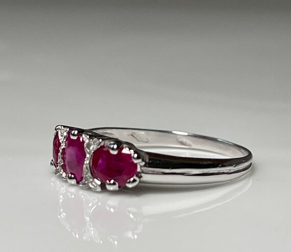 Ruby Ring Italian 14K White Gold Ruby Engagement … - image 6