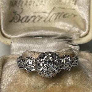 Engagement Ring Vintage Diamond Ring 14K Diamond Vintage Diamond Ring Vintage Antique Ring Old Transitional Cut Diamond Wedding Gift for Her