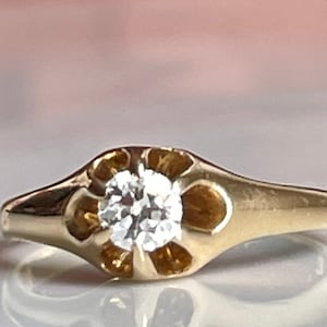 Verlovingsring Europese Cut Diamond Ring 14k antieke Vintage Diamond Engagement Ring Art Deco Ring Vintage verlovingsring cadeau voor haar
