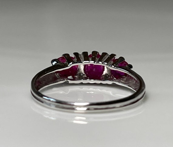 Ruby Ring Italian 14K White Gold Ruby Engagement … - image 9