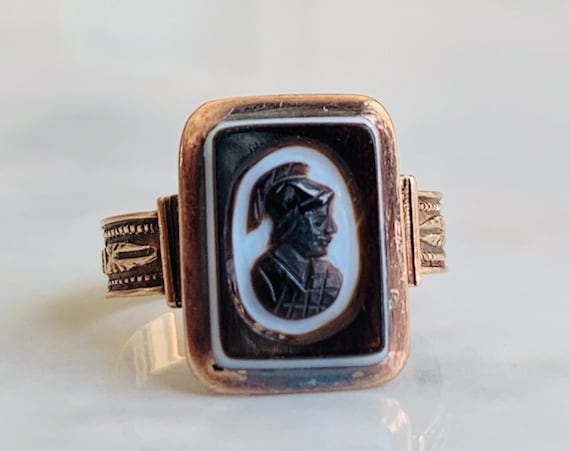 Cameo Ring 1800s Victorian Hard-stone Cameo Ring … - image 1