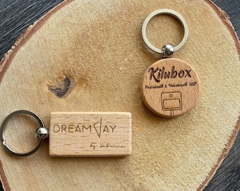 Portes clés en bois personnalisables