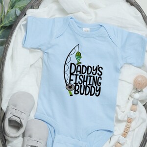 Daddy&#39;s Fishing Buddy, Fishing Baby Outfit, Fish Kids Shirt, Future Fisher, Fishing Shirt for Kids, Infant Fisherman, Baby Shower Gift, Pink