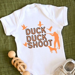 Duck Hunting Shirt, Baby Hunting Gift, Camo Baby, Duck Duck Shoot, Future Duck Hunter, Baby Hunter, Baby Shower Gift, Camo Baby Nursery