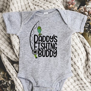 Daddy&#39;s Fishing Buddy, Fishing Baby Outfit, Fish Kids Shirt, Future Fisher, Fishing Shirt for Kids, Infant Fisherman, Baby Shower Gift, Pink