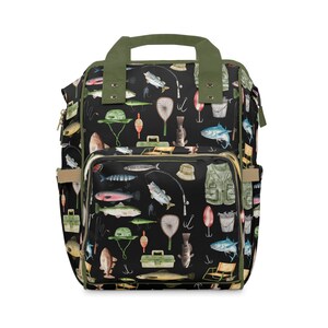 Angeln-Windelrucksack, Angeln-Kinderzimmer, Angeln-Baby, Vintage-Angeln-Windeltasche, kundenspezifische Windeltasche, Angeln-Kinderzimmer