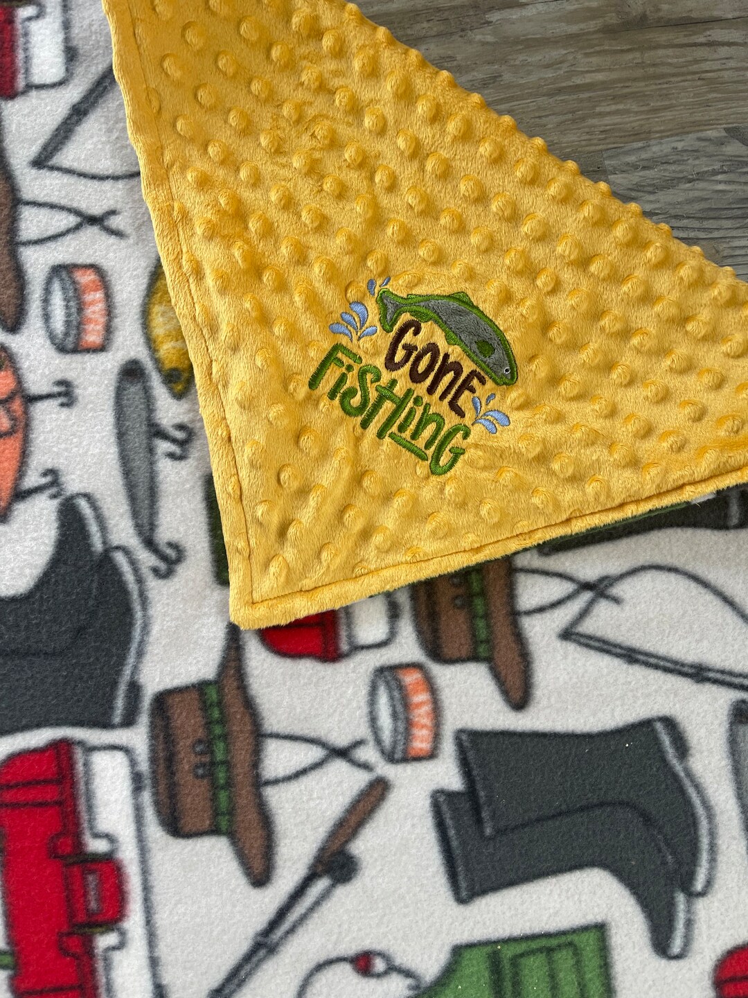 Personalized Baby Blanket, Personalized Fishing Blanket, Fishing Baby