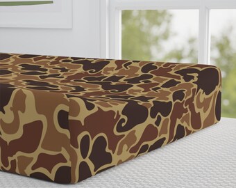 Camo Changing Pad Cover, Vintage Camo, Duck Camo, Camo Nursery, Duck Hunting, Deer Hunter, Camo Sheets, Changing Pad