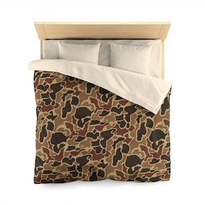 Dekbedovertrek, retro eendcamo voor kinderen of jachthut, kinderbeddengoed, camouflagesprei, slaapkamerdecor eendjacht