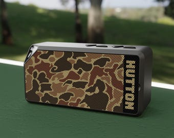 Bluetooth Speaker, Duck Camo Personalized Speaker for Camping or Hunting - Customizable Wireless Speaker, Outdoor Hunting Gear, Camouflage