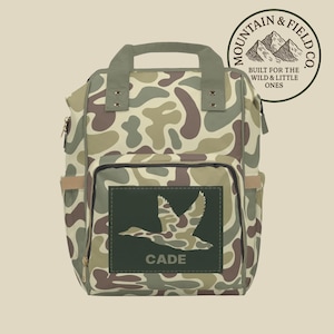 Personalized Green Duck Camo Diaper Bag, Duck Hunting Baby Gift, Daddy&#39;s Hunting Buddy, Vintage Camo Bag, Retro Camo Diaper Bag, Custom