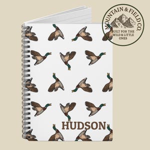 Personalized Duck Journal Spiral Notebook, Ruled Line, Hunting Notebook, Back to School Supplies, Custom Camo Notepad
