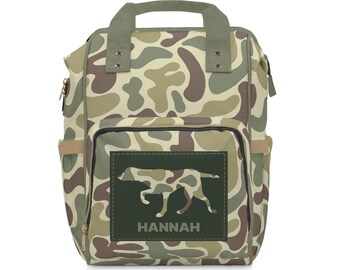 Personalized Green Duck Camo Diaper Bag, Bird Hunting Baby Gift, Daddy's Hunting Buddy, Vintage Camo Bag, Retro Camo Diaper Bag, Custom