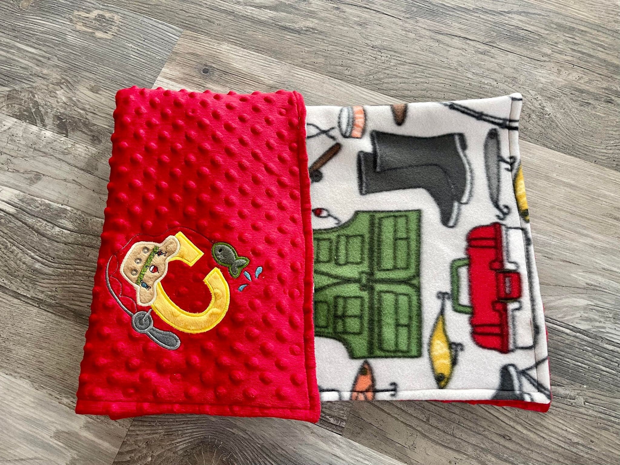 Personalized Baby Blanket, Personalized Fishing Blanket, Fishing Baby