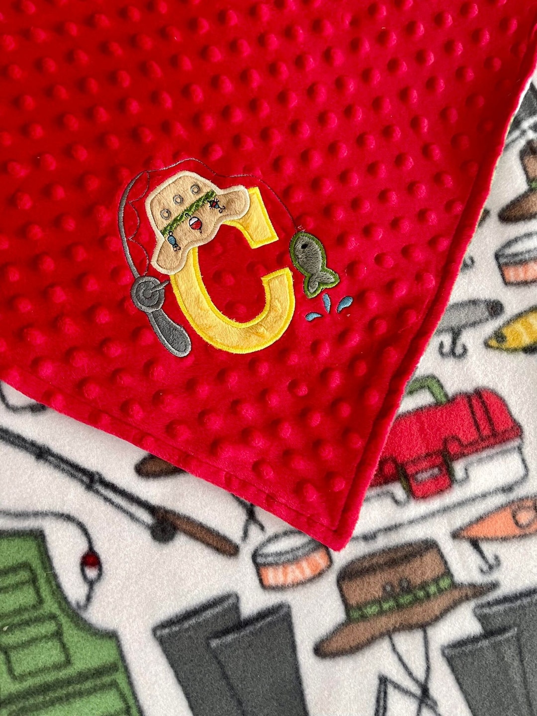 Personalized Baby Blanket, Personalized Fishing Blanket, Fishing Baby