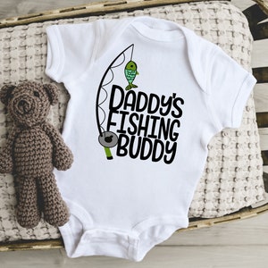 Papas Angeln Buddy, Angeln Baby Outfit, Fisch Kinder Shirt, Zukunft Fischer, Angeln Shirt für Kinder, Säugling Fischer, Baby Shower Geschenk, Pink