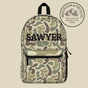 Backpack for Kids - Light Duck Camo Backpack - Personalized Waterproof Backpack for Kids - Custom Name Backpack