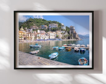Cetara Italy Print: Amalfi Coast Village, Mediterranean Coastal Art