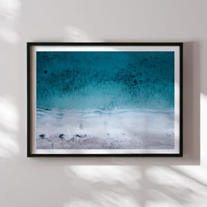 Impresión aérea de playa de Cerdeña, arte mural costero de Stintino, fotografía de mar turquesa, decoración de paisaje marino mediterráneo, póster de océano de verano