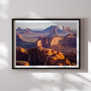 Monument Valley Panorama From Hunts Mesa, Red Rock Desert Wall Art, Southwest Landscape Photography Print, Gift For Him, Boho Nature Decor