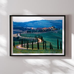 Tuscany Print: Val D&#39;Orcia Cypress Road, Italian Landscape Photography