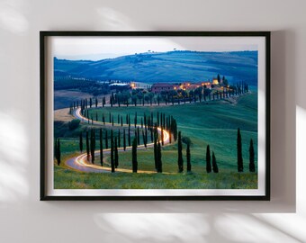 Tuscany Print: Val D'Orcia Cypress Road, Italian Landscape Photography