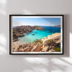 Sardinia Beach Wall Art Print, Crystal Blue Sea Coastal Photography, Italian Island Nature Decor, Gift For Ocean Lovers, Summer Vibes