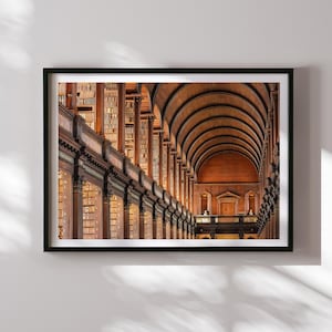 Trinity College Library Print: Dublin Book Hall Architecture