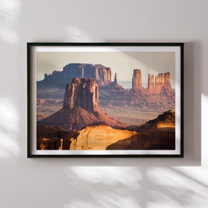 Stampa della Monument Valley, fotografia del tramonto di Hunt's Mesa, arte murale del deserto dell'Arizona Utah, paesaggio del selvaggio West, decorazione della natura del sud-ovest