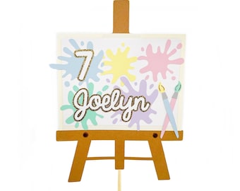 Paint Cake Topper, Painting Cake Topper, Pain Canvas Cake Topper, Paint Party Cake Topper, Art Party Cake Topper, Painting Party Theme