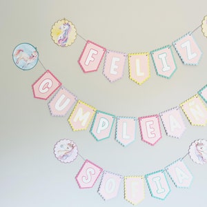 Unicorn Birthday Banner, Unicorn Birthday Decorations, Unicorn Birthday Party Banner Rainbow & Unicorn Birthday Party Decorations