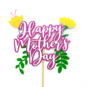 Topper de pastel feliz del Día de la Madre, Topper del Pastel del Día de la Madre, Decoración del Día de la Madre, Pieza Central del Día de la Madre, Mejor Mamá de la Historia