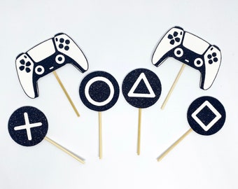 Video Games Cupcake Toppers, Video Game Party, Video Game Cupcake Toppers, Video Games Party Decoration, Set of 6 Cupcake Toppers
