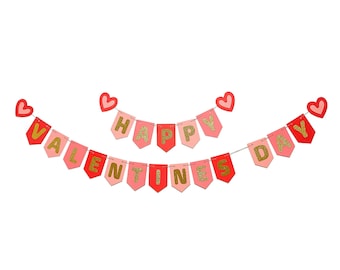 Valentines Banner, Valentines Day Banner, Heart Banner, Valentines Party Decor, Valentines Day Decorations, Love Banner