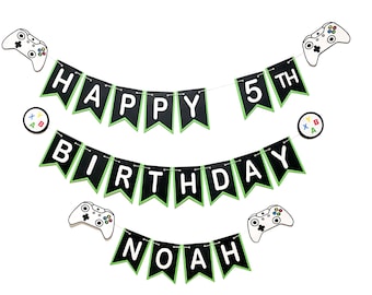 Videospiel Geburtstag Banner, Gamer Geburtstag Banner, Videospiele Thema Party, Gamer Geburtstag Deko