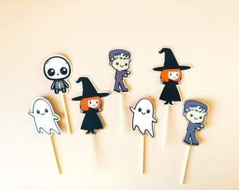Halloween Cupcake Topper, Halloween Cupcake Topper, Halloween Centerpiece, Halloween Birthday Decor