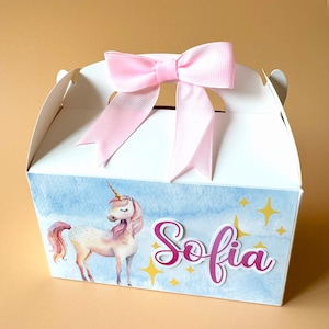 Unicorn party favor, Unicorn treat box, Unicorn birthday decorations, Unicorn birthday theme, Unicorn guest gift box, Unicorn gable box