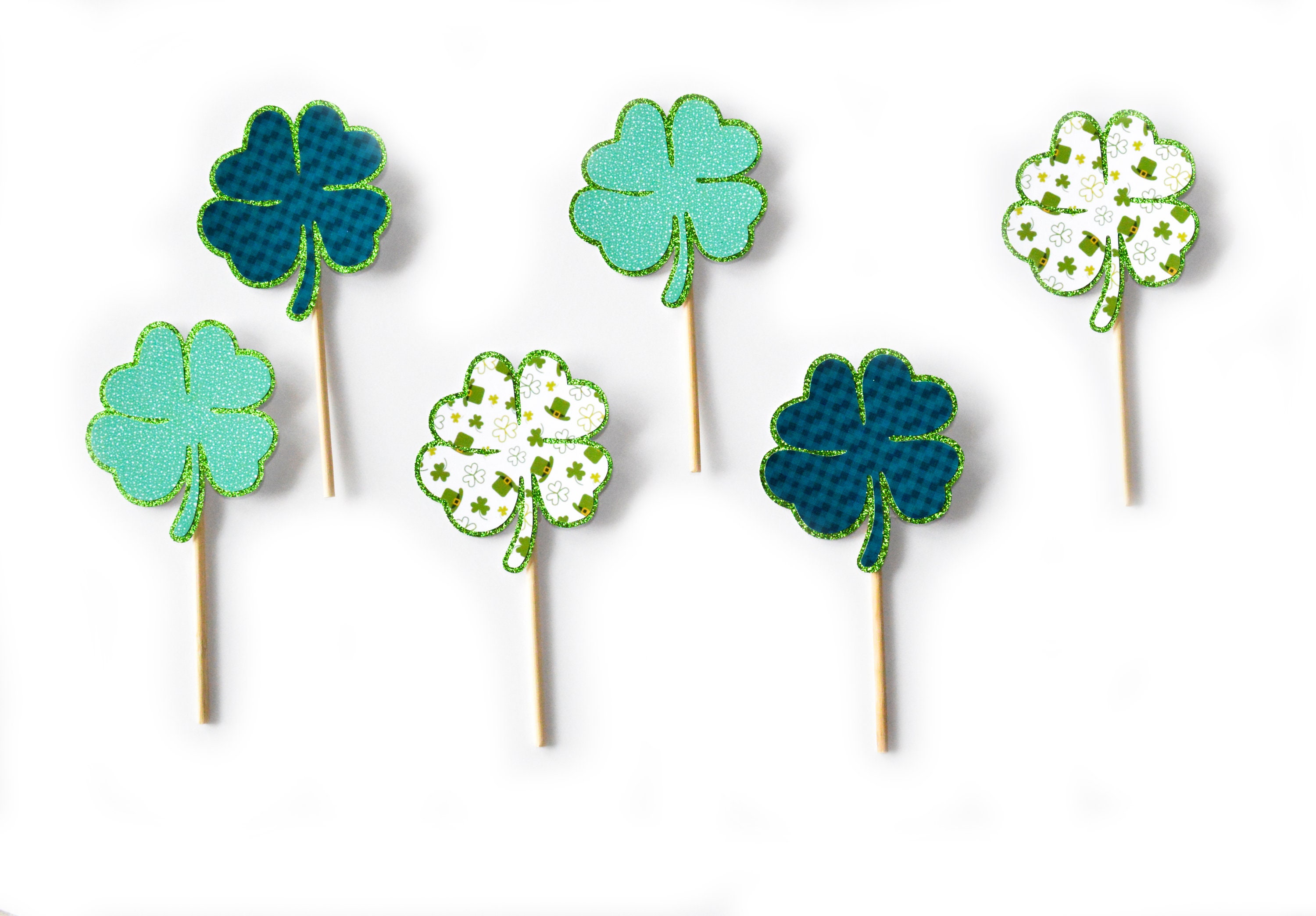 St. Patrick's Day First Birthday Cupcake Topper Set, Lucky One Cupcake Toppers, St. Paddy's Day Cupcake Toppers, Shamrock Cupcake Toppers