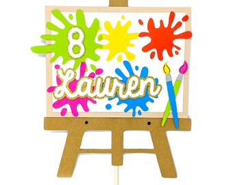 Paint Cake Topper, Painting Cake Topper, Pain Canvas Cake Topper, Paint Party Cake Topper, Art Party Cake Topper, Painting Party Theme