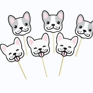 Dog Cupcake Toppers, French Bulldog Cupcake Toppers, Custom Dog Cupcake Toppers, Dog Party Decorations, Puppy Cupcake Topper, Girls Birthday