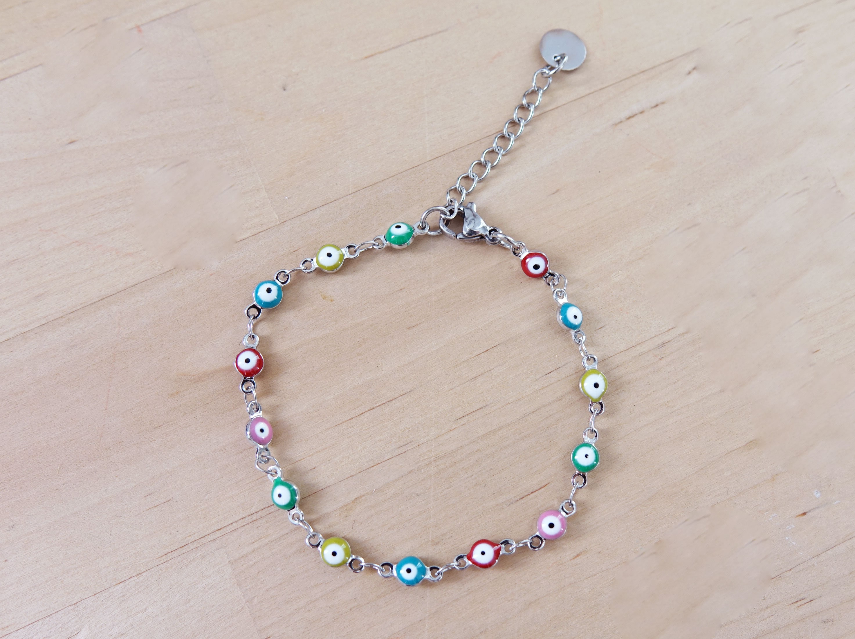Lucky eye bracelet in stainless steel and enamel bad eye Etsy