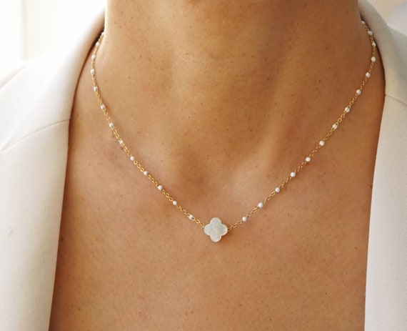 Black Jade Clover Necklace, Natural Jade Necklace, White Jade Necklace –  Shanali Jewelry