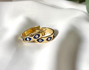 EVIL EYE-ringen, roestvrij staal, hypoallergeen, lichtgewicht oorbellen
