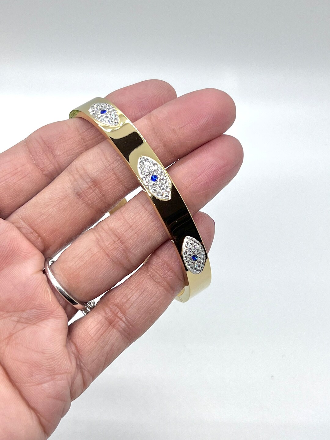 Evileye Bangle Beautiful Bangles Gold Bracelet Evil Eye Etsy