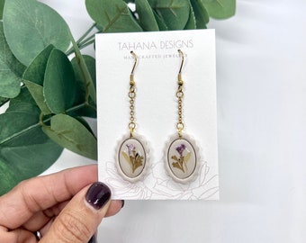 Handmade Earrings, CAMEO dangle earrings, Polymer Clay, Nickel Free, Lightweight, Beautiful, Vintage