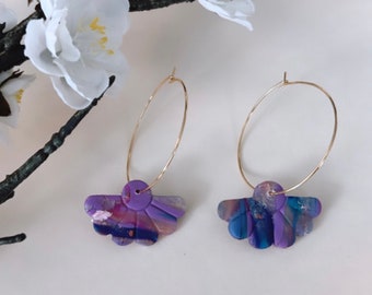 Handmade Polymer Clay Earrings | Colorful Earrings | Unicorn Hoops | Nickel Free | Unique | Lightweight | Beautiful