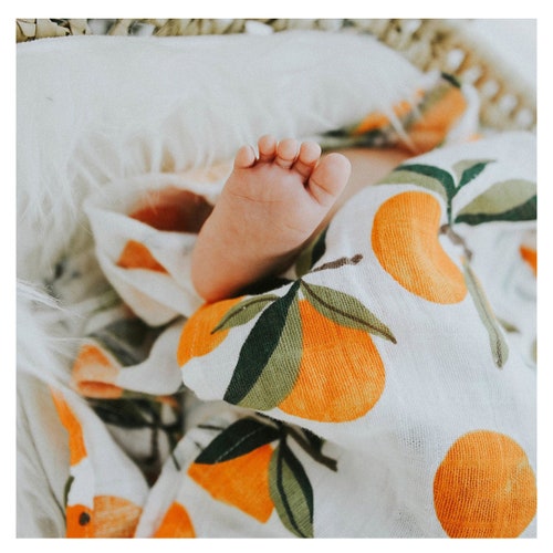 Citrus Baby Blanket Oranges Baby Swaddle Blanket Newborn Etsy UK