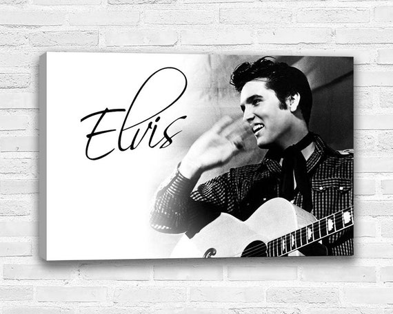Elvis Presley The King Of Rock And Roll Black And White Etsy